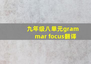 九年级八单元grammar focus翻译